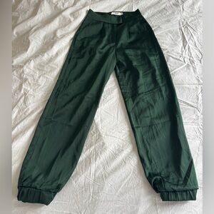 Dark Green Satin Pants